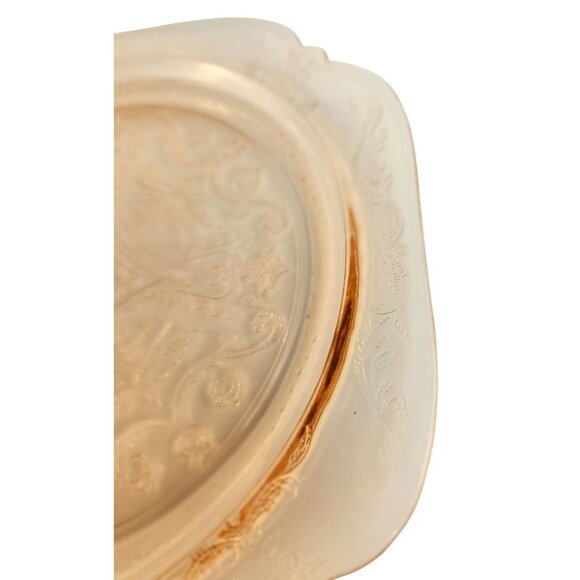 Federal Glass Madrid Pink Depression Glass Etched Platter Plate 10.25 Inches - Picture 3 of 7